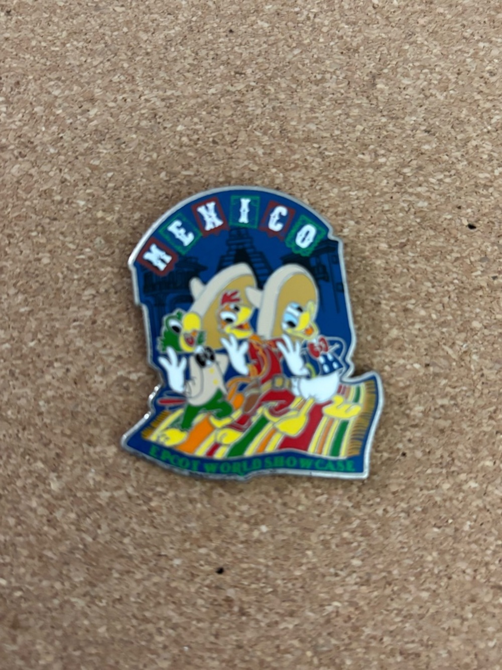 EPCOT Mexico 3 Caballeros Souvenir Enamel Trading Pin